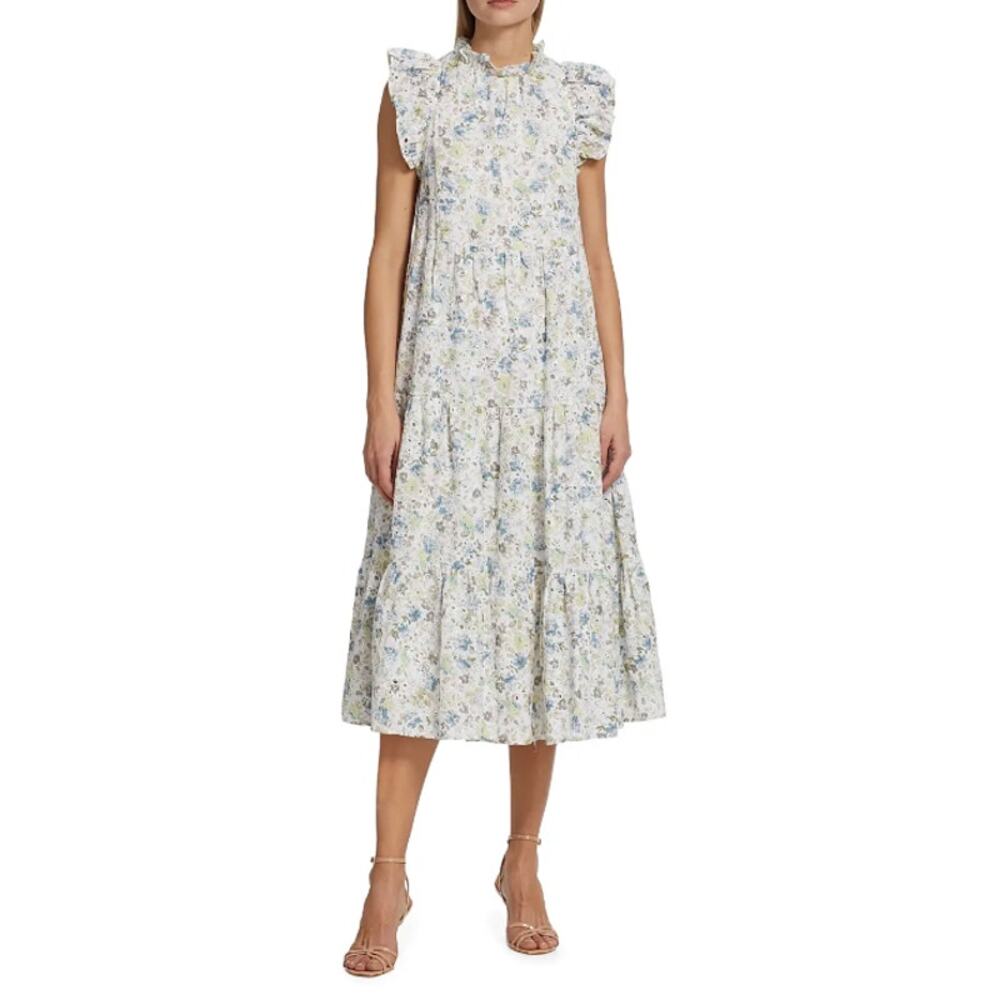 En Saison Eliza Floral Tiered Midi Dress size M medium